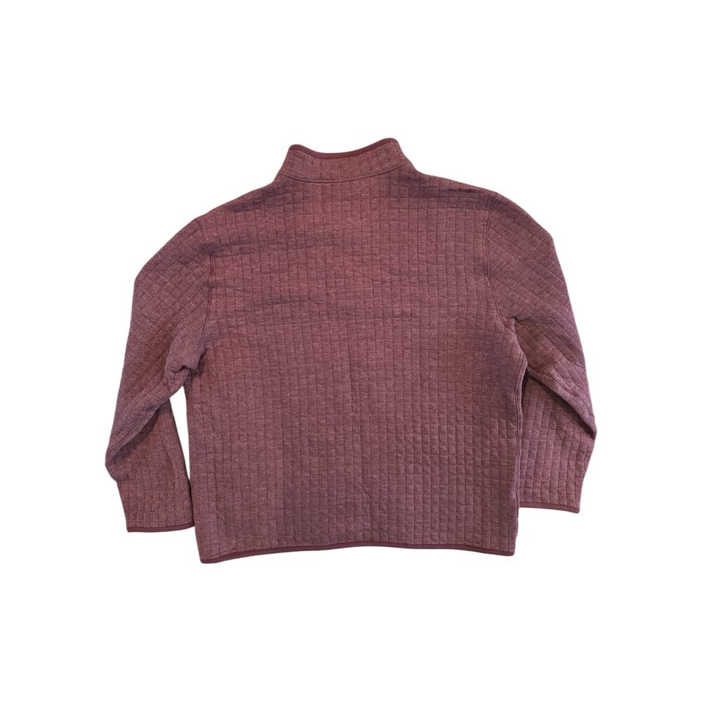 Men’s XL Maroon Quilted Quarter Zip Pullover Sweater Long Sleeve Casual Comfort - Picture 6 of 8